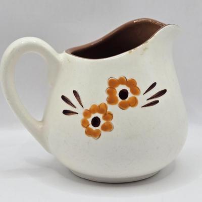 LOT 116K: Two Vintage Stangl Pottery Bittersweet Pitchers & Small First Love Pitcher