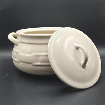 LOT 119K: Longaberger Pottery Soup Terrine, 2 Crocks, and Pitcher