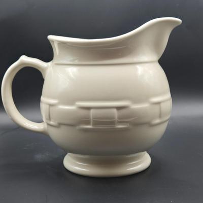 LOT 119K: Longaberger Pottery Soup Terrine, 2 Crocks, and Pitcher