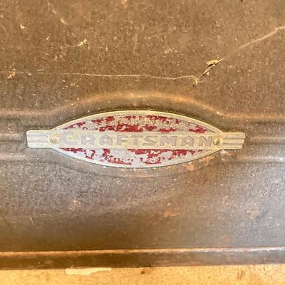 LOT 124G: Craftsman Sawmill Circular Saw in Original Box, Vintage Craftsman Meta Toolbox with Contents, Sledgehammer, Pittsburgh Socket...