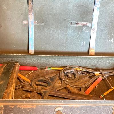 LOT 124G: Craftsman Sawmill Circular Saw in Original Box, Vintage Craftsman Meta Toolbox with Contents, Sledgehammer, Pittsburgh Socket...