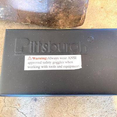 LOT 124G: Craftsman Sawmill Circular Saw in Original Box, Vintage Craftsman Meta Toolbox with Contents, Sledgehammer, Pittsburgh Socket...