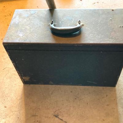 LOT 124G: Craftsman Sawmill Circular Saw in Original Box, Vintage Craftsman Meta Toolbox with Contents, Sledgehammer, Pittsburgh Socket...