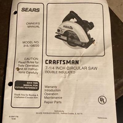 LOT 124G: Craftsman Sawmill Circular Saw in Original Box, Vintage Craftsman Meta Toolbox with Contents, Sledgehammer, Pittsburgh Socket...