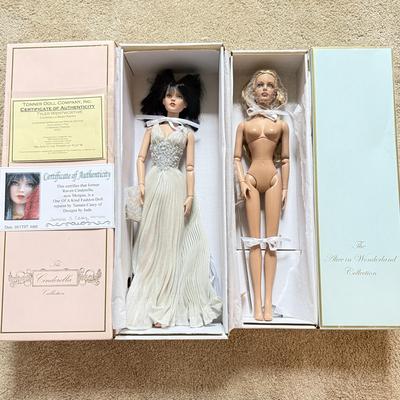 LOT 129L: Tonner Articulated 16" Fashion Dolls: Alice in Wonderland Basic Sweetheart (No Outfit) & OOAK Custom Repainted...