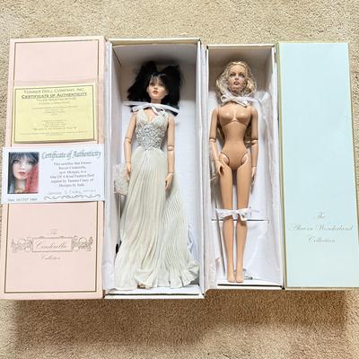 LOT 129L: Tonner Articulated 16" Fashion Dolls: Alice in Wonderland Basic Sweetheart (No Outfit) & OOAK Custom Repainted...