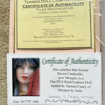 LOT 129L: Tonner Articulated 16" Fashion Dolls: Alice in Wonderland Basic Sweetheart (No Outfit) & OOAK Custom Repainted...