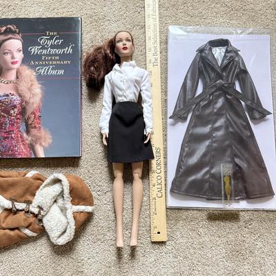 LOT 130L: Tonner Tyler Wentworth Collection 16" Articulated Fashion Doll w/ Fifth Anniversary Album, NIP Coat & More