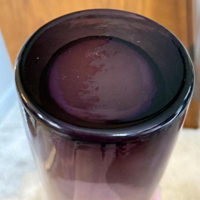LOT 132L: Large Purple Art Glass Vases
