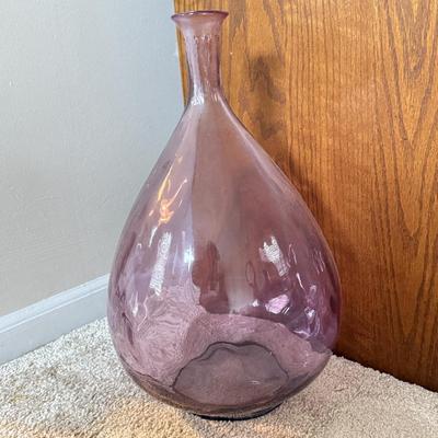 LOT 132L: Large Purple Art Glass Vases