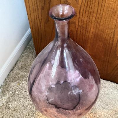 LOT 132L: Large Purple Art Glass Vases