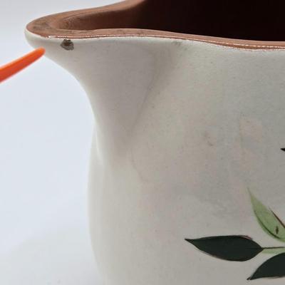 LOT 137K: Stangl Pottery Wild Rose Serving Set Including 1 Large Pitcher, 2 Small Pitchers, Salt and Pepper Shakers, and Vinager and Oil...