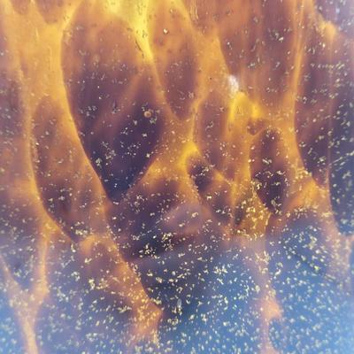 LOT 140K: Glass Vase with Gold Colored Glitter and Accents