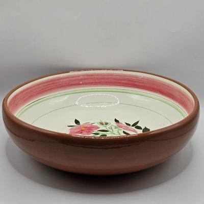 LOT 141K: Stangl Pottery Wild Rose Large Serving Platter, Large Serving Bowl, and Covered Bowl