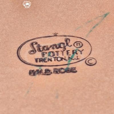 LOT 141K: Stangl Pottery Wild Rose Large Serving Platter, Large Serving Bowl, and Covered Bowl