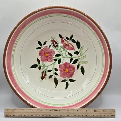LOT 141K: Stangl Pottery Wild Rose Large Serving Platter, Large Serving Bowl, and Covered Bowl