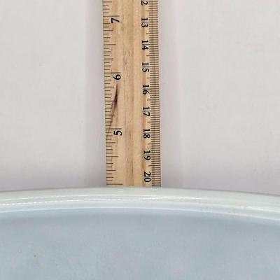 LOT 142K: Set of Shades of Blue Nesting Pyrex Mixing Bowls and Colonial Mist Pyrex Bowls