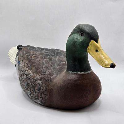 LOT 143K: 1992 Mallard Drake Hand Painted Wood Decoy Duck by B Campbell