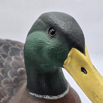 LOT 143K: 1992 Mallard Drake Hand Painted Wood Decoy Duck by B Campbell