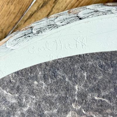 LOT 143K: 1992 Mallard Drake Hand Painted Wood Decoy Duck by B Campbell