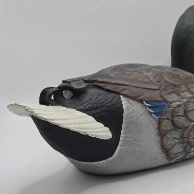 LOT 143K: 1992 Mallard Drake Hand Painted Wood Decoy Duck by B Campbell