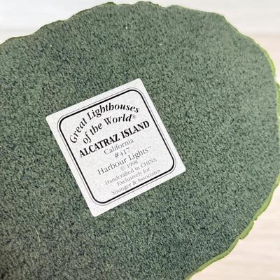 LOT 146K: 1998 Christmas Old Field Point Harbor Lights Lighthouse #707 w/ Harbor Lights Lighthouses: Alcatraz Island California #417...