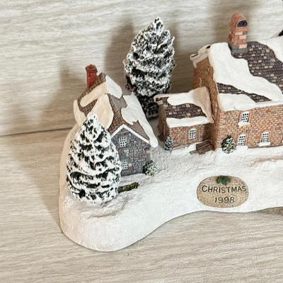 LOT 146K: 1998 Christmas Old Field Point Harbor Lights Lighthouse #707 w/ Harbor Lights Lighthouses: Alcatraz Island California #417...