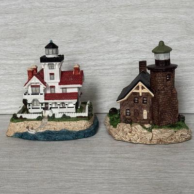 LOT 149K: Harbor Lights Lighthouses: Society Exclusive Point Fermin California #501 & Sand Island Wisconsin #112