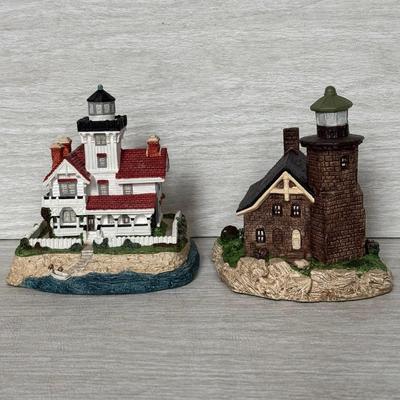 LOT 149K: Harbor Lights Lighthouses: Society Exclusive Point Fermin California #501 & Sand Island Wisconsin #112