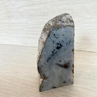 LOT 154L: Green Geode Bookends & Stone Bookends