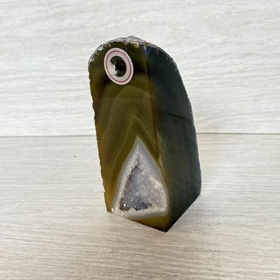 LOT 154L: Green Geode Bookends & Stone Bookends