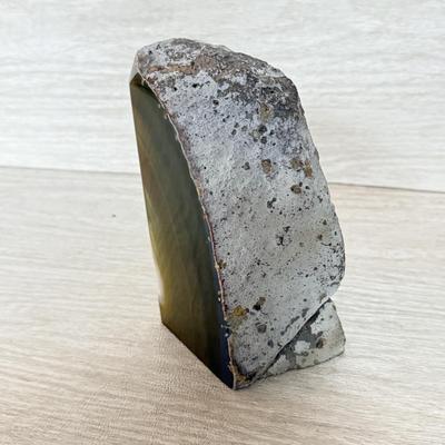 LOT 154L: Green Geode Bookends & Stone Bookends