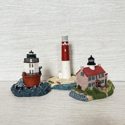LOT 155K: Harbor Lights Lighthouses: Barnegat New Jersey #139, East Point NJ #260 & Society Exclusive Baltimore Maryland #524