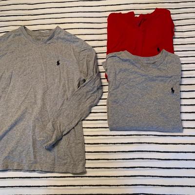 LOT 168 Z: Polo by Ralph Lauren Collection; Long Sleeve Shirts, Thermals, Zip Up Hoodie, Sweatshirt, & Sweater