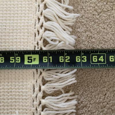 LOT 171 Z: Handmade Knit Rose Cross stitch Pattern Throw Blanket