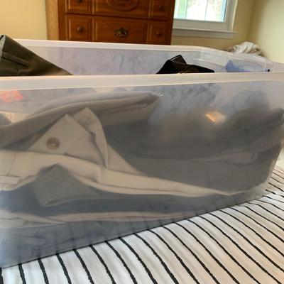 LOT 180 Z: Tote of Men's Pants & Suspenders; Dockers, Haggar, Towncraft, & More!