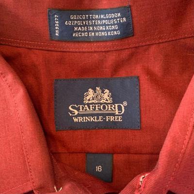 LOT 241 Z: Tote of Men's Dress Shirts (Some NIP); Geoffrey Beene, Stafford, Van Heusen, & More!