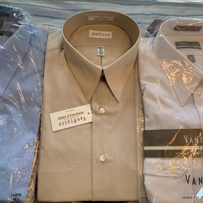 LOT 241 Z: Tote of Men's Dress Shirts (Some NIP); Geoffrey Beene, Stafford, Van Heusen, & More!
