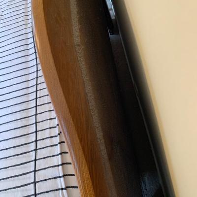 LOT 243 Z: Wooden Bedside Table & Headboard w/ Wheat Accent