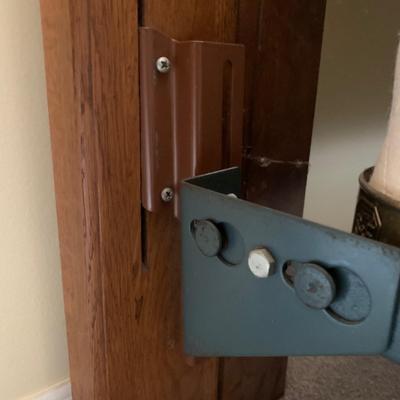 LOT 243 Z: Wooden Bedside Table & Headboard w/ Wheat Accent