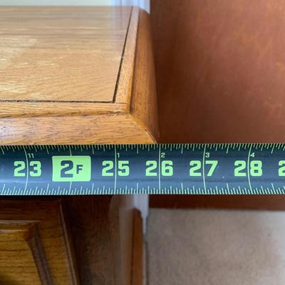 LOT 243 Z: Wooden Bedside Table & Headboard w/ Wheat Accent