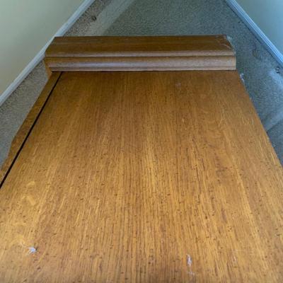 LOT 243 Z: Wooden Bedside Table & Headboard w/ Wheat Accent