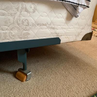 LOT 243 Z: Wooden Bedside Table & Headboard w/ Wheat Accent