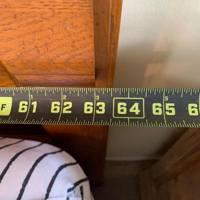 LOT 243 Z: Wooden Bedside Table & Headboard w/ Wheat Accent