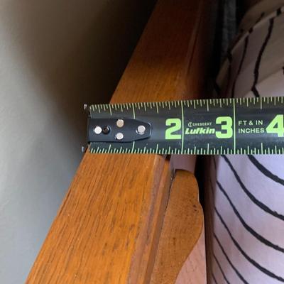 LOT 243 Z: Wooden Bedside Table & Headboard w/ Wheat Accent