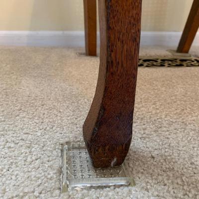 LOT 244 Z: Vintage Hand Carved Cane Seat Chair & Cross Stitched Pillow