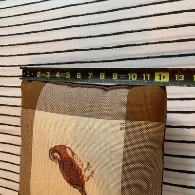 LOT 244 Z: Vintage Hand Carved Cane Seat Chair & Cross Stitched Pillow