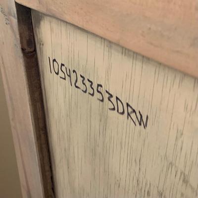 LOT 245 Z: Raw Wood 3 Drawer Dresser w/ Decor