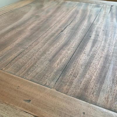 LOT 245 Z: Raw Wood 3 Drawer Dresser w/ Decor