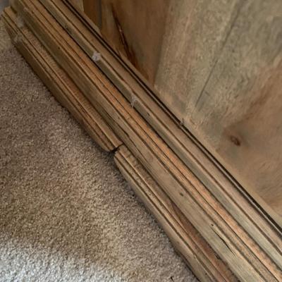 LOT 245 Z: Raw Wood 3 Drawer Dresser w/ Decor